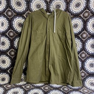 MOLOKAI SURF CO. long sleeve hooded button down shirt